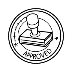 Approved Stamp Icon on White Background 