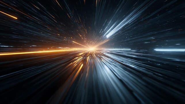 Interstellar Travel Warp Speed Light Trails - Powered by Adobe