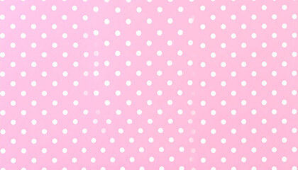 Soft pastel pink background with evenly spaced white polka dots.
