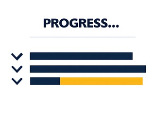 Progress bar showing completion with checkmarks and text