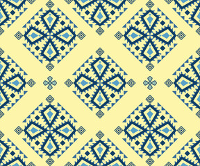 Tribal Diamond Geometric Pattern Soft Yellow Seamless Background