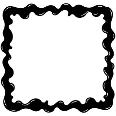 Dripping Ink Halloween Border Frame Vector Illustration