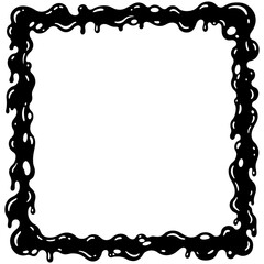 Dripping Ink Halloween Border Frame Vector Illustration