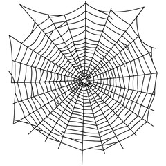 Obraz premium Spider Web Vector Silhouettes on White Background