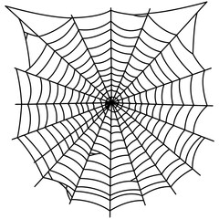 Obraz premium Spider Web Vector Silhouettes on White Background