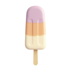 3d orange purple white chocolate icecream popsicle stick transparentbackground cutout
