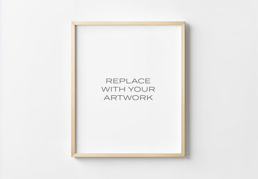 Frame Interior Canvas Wall Art Poster Room Mockup Template Blank Paper Texture