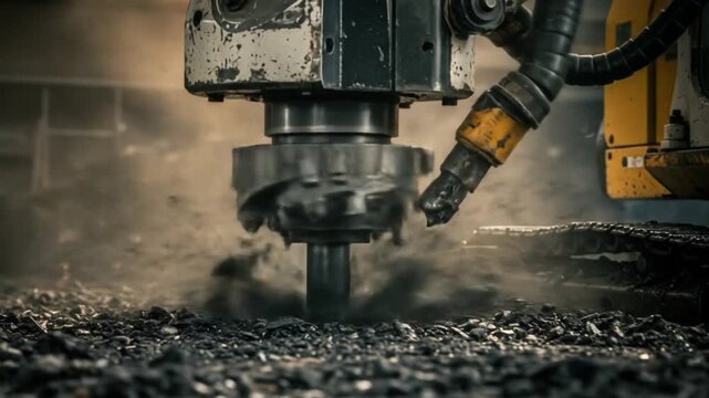 Industrial drill bit pulverizing raw material