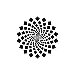 Circular pattern in the form of a mandala. 
