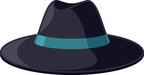 Classic wide-brimmed male hat vector illustration