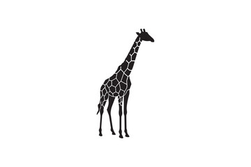 Giraffe Silhouette with Pattern Vector Tall Giraffe Silhouette Wildlife Artwork © Abdulla11