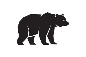 Standing Bear Silhouette Clipart Art Stylized Bear Icon Graphic