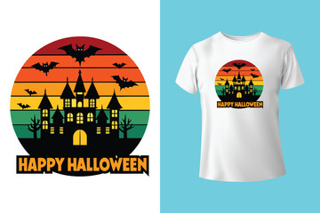 halloween t shirt design template on transparent background