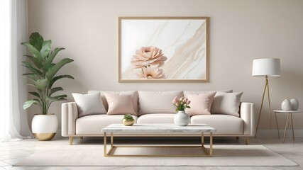 Bohemian living room interior 