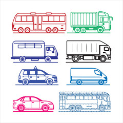set of transport icons