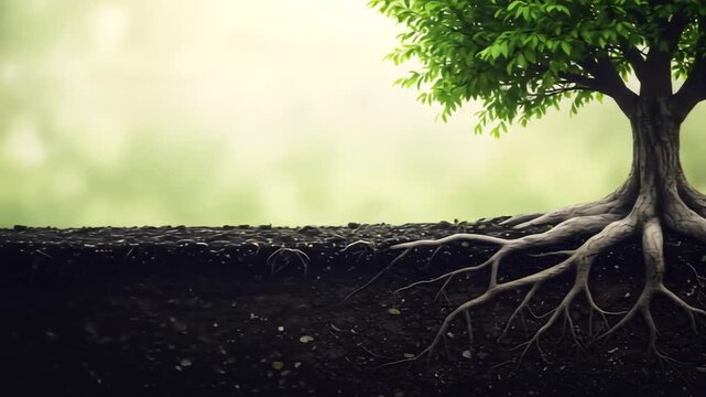 Tree roots and soil