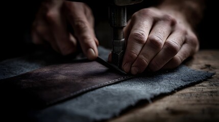 Handcrafting a Leather Wallet in a Workshop