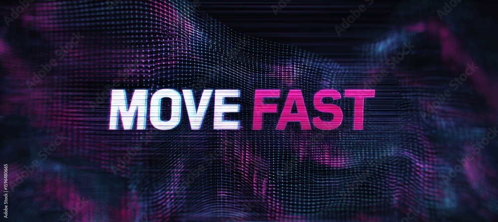 Poster futuristic mesh texture with bold 