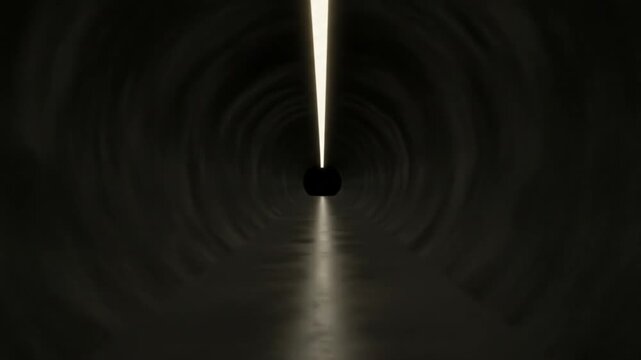 Light pierces a tunnels dark swirling maw