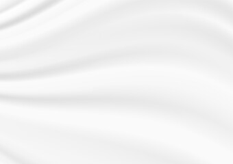 Vector background illustration rippled white fabric. White abstract cloth textile with crease wavy folds background.