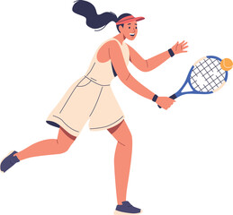 Woman athlete tennis player vector illustration