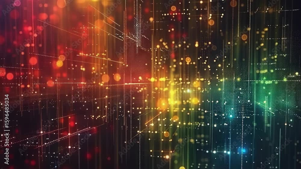 Poster close-up view of a colorful background with numerous small dots, suitable for abstract designs and i