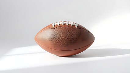 American football placed on a clean white surface, emphasizing the sport's simplicity and iconic design.