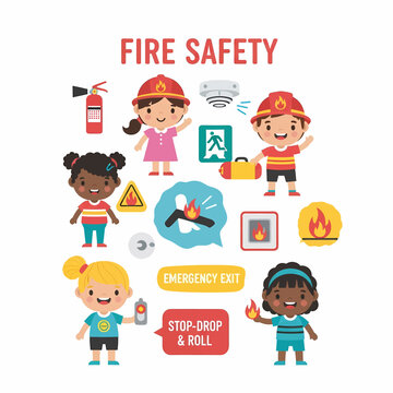 Kids Fire Safety Education and Prevention Infographic