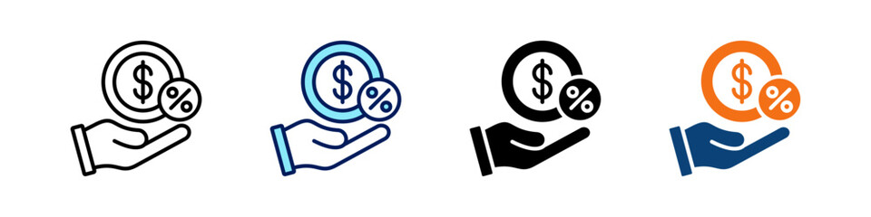 Tax All In One Icon Multi Styles Vector Set