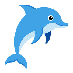 Naklejka premium Dolphin fish vector illustration perfect for posters, icon, t-shirts, cards, wall art prints and ai design.