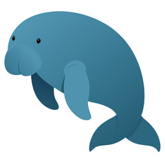 Naklejka premium Manatee fish vector illustration perfect for posters, icon, t-shirts, cards, wall art prints and ai design.