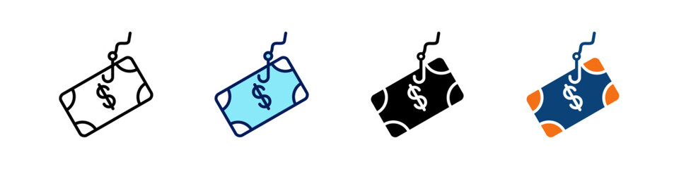 Phishing All In One Icon Multi Styles Vector Set