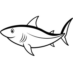 Obraz premium Shark fish vector illustration perfect for posters, icon, t-shirts, cards, wall art prints and ai design.