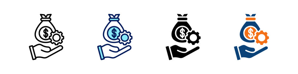 Financial Service All In One Icon Multi Styles Vector Set