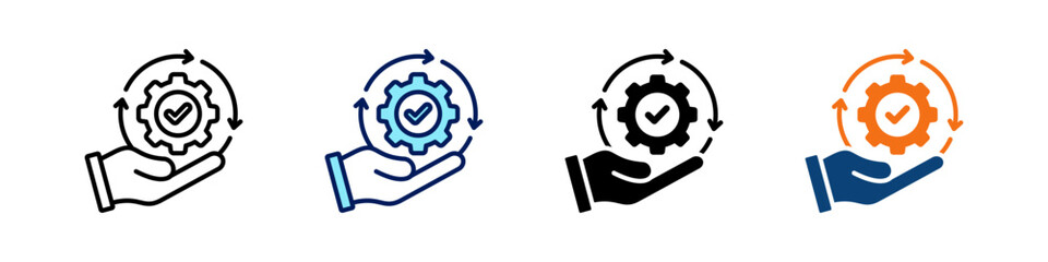 Business Process All In One Icon Multi Styles Vector Set
