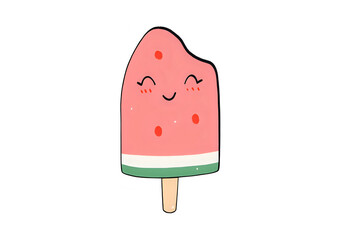 Watermelon Popsicle Cute Illustration