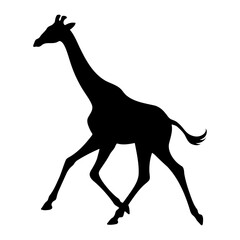 Giraffe silhouette running fast 1