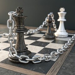 chess pieces on the chessboard