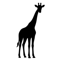 Giraffe silhouette standing in a natural position