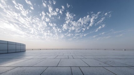 empty room with blue sky