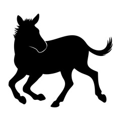 Zebra silhouette jumping and looking back