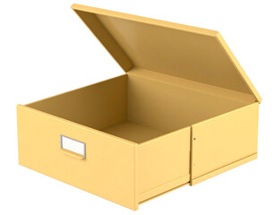3D Rendered Clean Document File Folder with Slightly Open Edge, Modern Office Style, Transparent Background