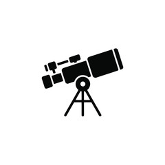 Obraz premium Silhouette of a refracting telescope on a tripod