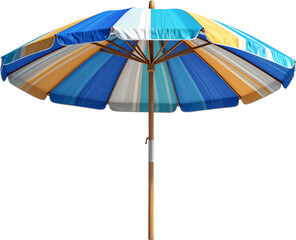 3D beach umbrella icon isolated on transparent background. PNG