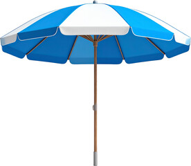 3D beach umbrella icon isolated on transparent background. PNG