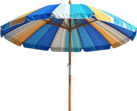 3D beach umbrella icon isolated on transparent background. PNG