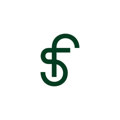 letter sf simple geometric loop lines logo vector