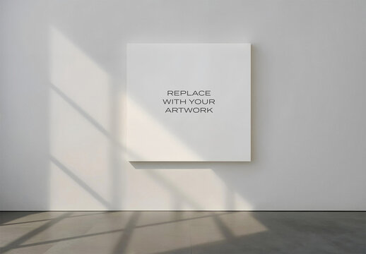 Frame Interior Canvas Wall Art Poster Room Mockup Template Blank Paper Texture