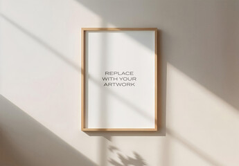 Frame Interior Canvas Wall Art Poster Room Mockup Template Blank Paper Texture