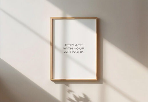 Frame Interior Canvas Wall Art Poster Room Mockup Template Blank Paper Texture